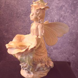 Garden angel with gazing ball